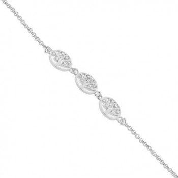 Pulseira com 3 arvores da vida zirconia cristal, Prata. 361824