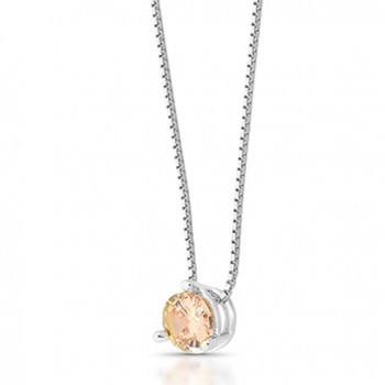 Cola pornto de luz 5mm zirconia champagne. Prata. 362081