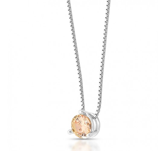 Cola pornto de luz 5mm zirconia champagne. Prata. 362081