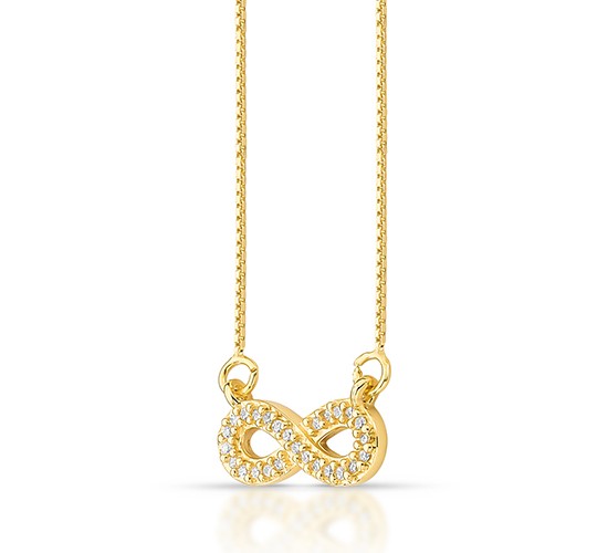 Colar infinito pequeno zirconia cristal. 3x11mm. 161872