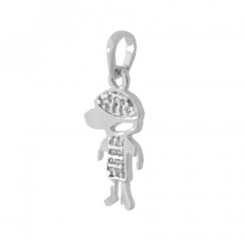 Pingente menino pequeno zirconia cristal, Prata. 362004