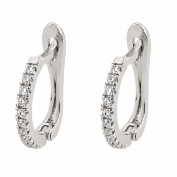 Brinco argola pequena fina zirconia cristal. 7mm, prata. 350681
