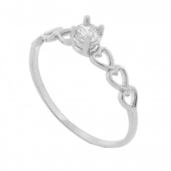 Anel solitario zirconia 3,5mm cristal lateral de coracao, prata.341067