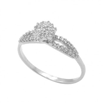 Anel chuveiro 6 lados zirconia cristal com laterais vazadas zirconia cristal, prata. 341387
