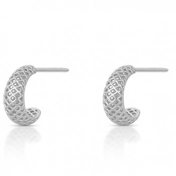 Brinco meia argola vazada 13mm. 352072P Brinco meia argola vazada 13mm. 352072P