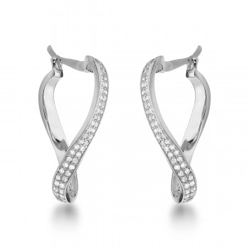 Brinco argola infinito zirconia cristal. 25.5mm, prata. 3517430